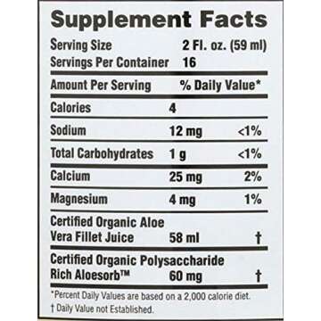 Lily Of The Desert Aloe Vera Juice - Inner Fillet Aloe Vera Drink, Organic Aloe Juice with Natural Vitamins, Digestive Enzymes for Gut Health, Stomach Relief, Wellness, Glowing Skin, 32 Fl Oz