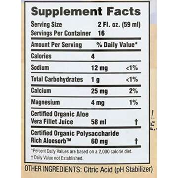 Lily Of The Desert Aloe Vera Juice - Inner Fillet Aloe Vera Drink, Organic Aloe Juice with Natural Vitamins, Digestive Enzymes for Gut Health, Stomach Relief, Wellness, Glowing Skin, 32 Fl Oz