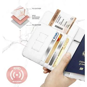 Nacuwa Passport Holder Cover - Stylish RFID Blocking Travel Wallet Case for Men & Women