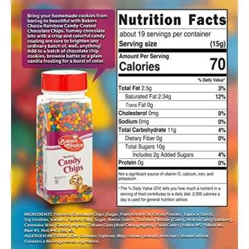 Rainbow Candy Coated Chocolate Chips - Dairy Free, Kosher - 10 oz. - Baker's Choice