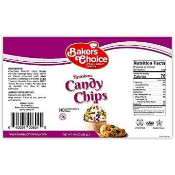 Rainbow Candy Coated Chocolate Chips - Dairy Free, Kosher - 10 oz. - Baker's Choice