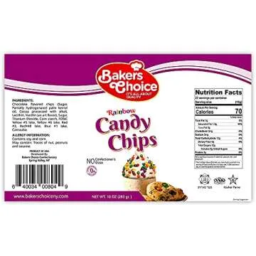Rainbow Candy Coated Chocolate Chips - Dairy Free, Kosher - 10 oz. - Baker's Choice