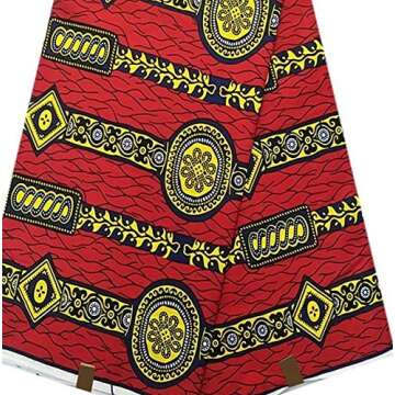 1 Yard African Wax Fabric - 100% Cotton Ankara Print