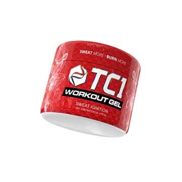 TC1 Sweat Ignition Workout Gel, Topical Thermogenic with Capsaicin, 6 oz Jar