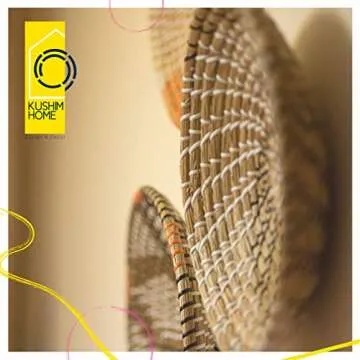 KushimHome Hanging Wall Basket Decor Set - Large Wall Decor Boho Basket Wall Decor - Wicker Wall Baskets Rattan Decor - Bamboo Woven Basket Wall Decor - Seagrass Boho Wall Decor Baskets - African Flat