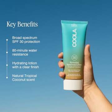 COOLA Organic Sunscreen SPF 30 Sunblock Body Lotion, Dermatologist Tested Skin Care For Daily Protection, Vegan And Gluten Free, Tropical Coconut, 5 Fl Oz