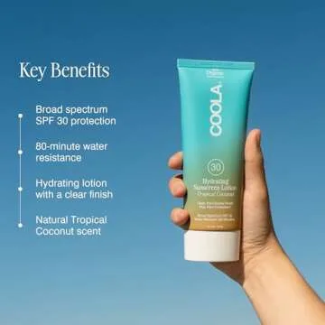 COOLA Organic Sunscreen SPF 30 Sunblock Body Lotion, Dermatologist Tested Skin Care For Daily Protection, Vegan And Gluten Free, Tropical Coconut, 5 Fl Oz