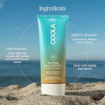 COOLA Organic Sunscreen SPF 30 Sunblock Body Lotion, Dermatologist Tested Skin Care For Daily Protection, Vegan And Gluten Free, Tropical Coconut, 5 Fl Oz