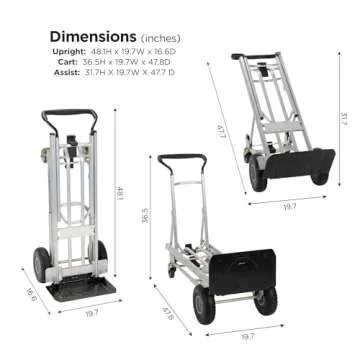 COSCO 4-in-1 Folding Series Hand Truck with Flat-Free Wheels