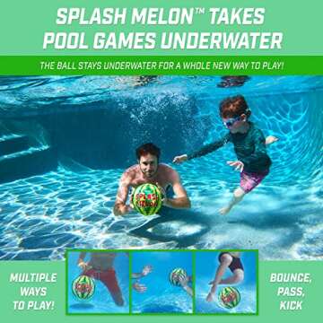 GoSports Splash Melon Pool Ball Party Toy - Includes Two 9 Inch Watermelons, Hose Fill Adapter, and 3 Needles