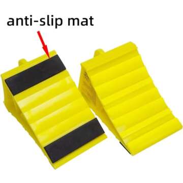 LEAD BRAND Wheel Chocks with Non Slip Base, Suitable for Most Tyre Sizes.Ideal Chocks for RV&Trailer...