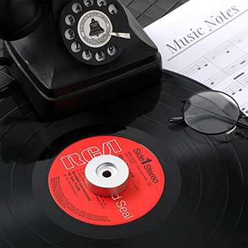 45 Record Adapter for Turntable RPM Record Player for 7 Inch Vinyl Players Turntables Solid Aluminum Dome(Silver)