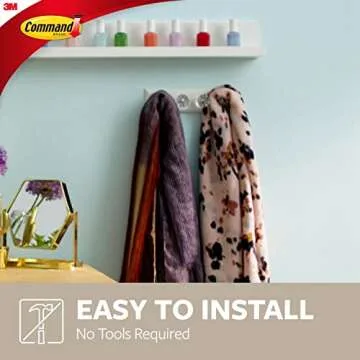 Command Crystal Knob Jewelry and Scarf Rack, Holds up to 2 lb, Total 2 Scarf Organizers with 8 Command Strips (2-Pack of 1 Rack), Damage Free Bedroom and Cloest Organization for Accessories