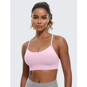 CRZ YOGA Butterluxe Womens Y Back Sports Bra Pink Peony