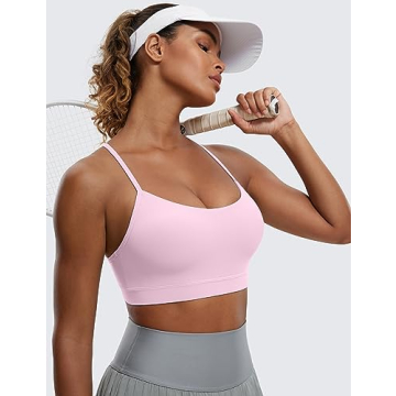 CRZ YOGA Butterluxe Womens Y Back Sports Bra Pink Peony