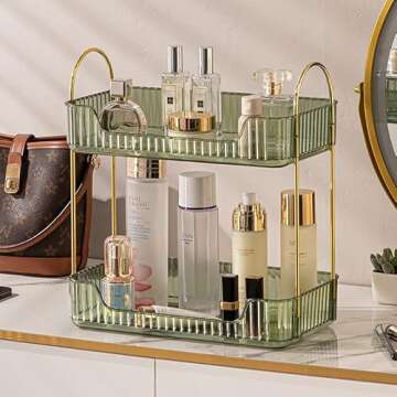 shuang qing Bathroom Counter Organizer Countertop Storage, Cosmetics Skincare Shelf Organizer, Makeu...