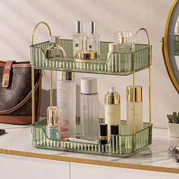 shuang qing Bathroom Counter Organizer Countertop Storage, Cosmetics Skincare Shelf Organizer, Makeu...