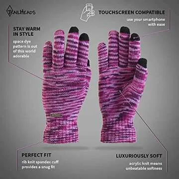 TrailHeads Women's Touch Screen Knit Gloves - 2-Pack Sale