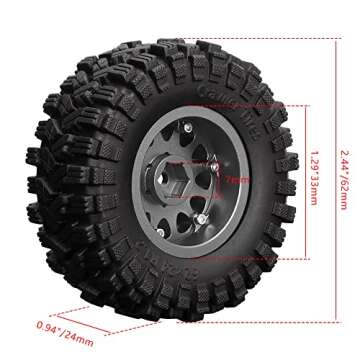 GLOBACT Aluminum 1.2in Beadlock Wheel Tires - Performance Upgrade for 1/18 TRX4M 1/24 SCX24