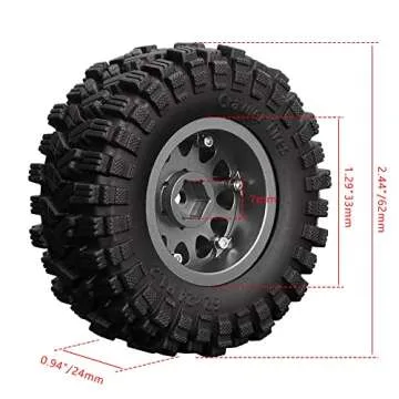 GLOBACT Aluminum 1.2in Beadlock Wheel Tires - Performance Upgrade for 1/18 TRX4M 1/24 SCX24