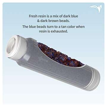 AquaticLife Reverse Osmosis 10-Inch Mixed-Bed Color Changing Deionization Resin Filter Cartridge for...