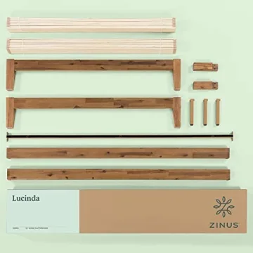 ZINUS Lucinda Bed Frame with Easy Assembly and Wood Support