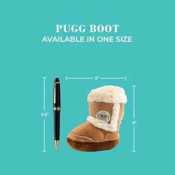 Haute Diggity Dog Pugg Boot, Plush Designer Dog Toys with Interactive Squeaker, Stimulating Pet Enrichment, Machine-Washable & Safe Materials for All Breeds, One Size