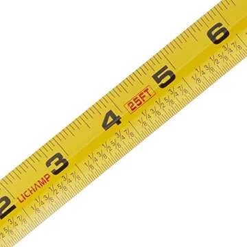 LICHAMP Tape Measure 25 ft, 6 Pack Bulk Easy Read Measuring Tape Retractable with Fractions 1/8, Measurement Tape 25-Foot by 1-Inch
