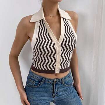 Buy SAFRISIOR Women Halter Brown Crop Top Now!