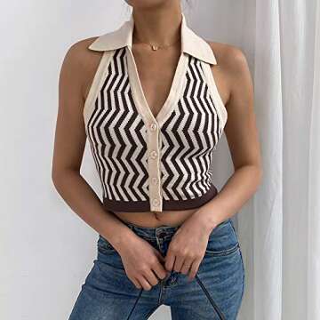 Buy SAFRISIOR Women Halter Brown Crop Top Now!