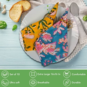Shop DIYANAIMPEX 10 Pc Eco-Friendly Cotton Napkins Set