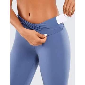 CRZ YOGA Womens Naked Feeling Workout 7/8 Yoga Leggings - 25 Inches High Waist Tight Pants Curtain Violet Ash Small