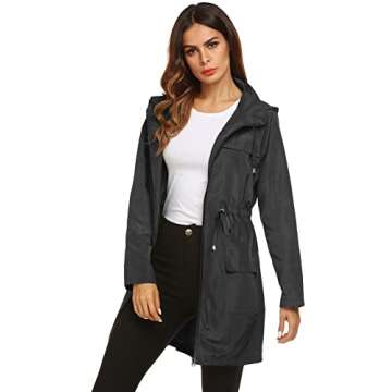 LOMON Lightweight Waterproof Rain Jacket for Women