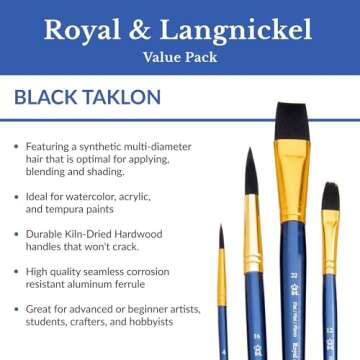 Royal & Langnickel 12-Piece Taklon Brush Set for Artists