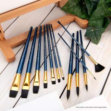 Royal & Langnickel 12-Piece Taklon Brush Set for Artists
