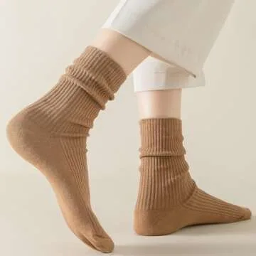 Flydo Women's Casual Cute Cotton Crew Socks - 6 Pack