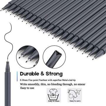 Taotree Journal Planner Pens: Fine Point Black Pen Set