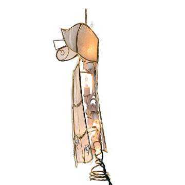 Kurt Adler 10-Light Capiz Angel Treetop with Trumpet (Clear)