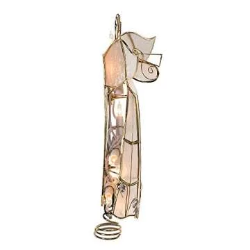 Kurt Adler 10-Light Capiz Angel Treetop with Trumpet (Clear)