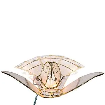 Kurt Adler 10-Light Capiz Angel Treetop with Trumpet (Clear)