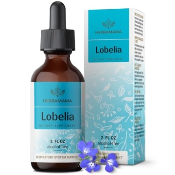 HERBAMAMA Lobelia Tincture - Vegan Lobelia Leaf Extract for Lung Detox & Cleanse - Respiratory Lung ...