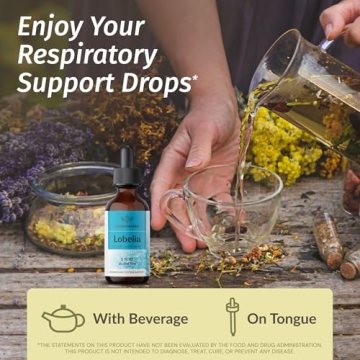 Herbamama Lobelia Tincture for Lung Health - Vegan & Natural