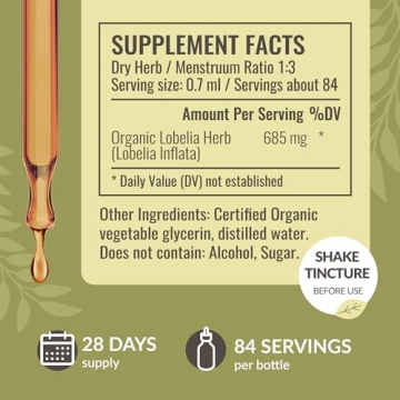 Herbamama Lobelia Tincture for Lung Health - Vegan & Natural