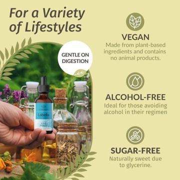 Herbamama Lobelia Tincture for Lung Health - Vegan & Natural