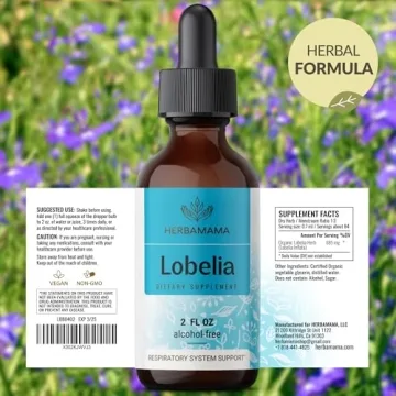 Herbamama Lobelia Tincture for Lung Health - Vegan & Natural