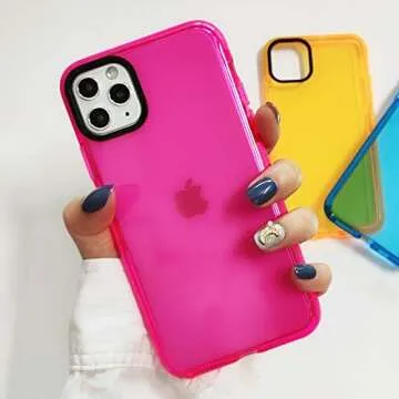 Compatible with iPhone 11 Pro Max Soft Clear Case, with Shockproof Protection, Rugged Slim fit Shock-Absorbing Soft Rubber TPU Skin Cover Case for Apple iPhone 11 Pro Max 6.5 Inch (Pink)