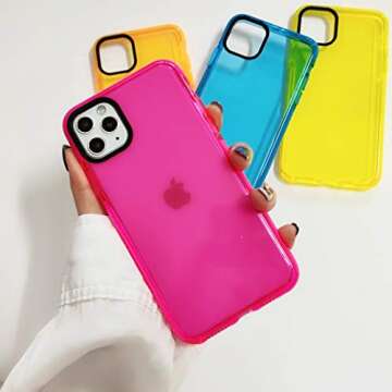 Compatible with iPhone 11 Pro Max Soft Clear Case, with Shockproof Protection, Rugged Slim fit Shock-Absorbing Soft Rubber TPU Skin Cover Case for Apple iPhone 11 Pro Max 6.5 Inch (Pink)