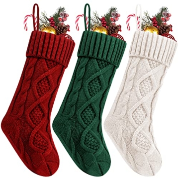 Fesciory Christmas Stockings Large Cable Knitted - A Festive Essential