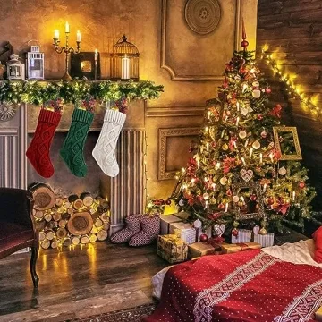 Fesciory Christmas Stockings Large Cable Knitted Gift