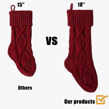 Fesciory Christmas Stockings Large Cable Knitted Gift